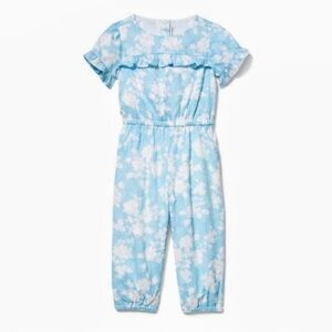 EUC Janie and Jack girls Blue Floral Jumpsuit Size 3